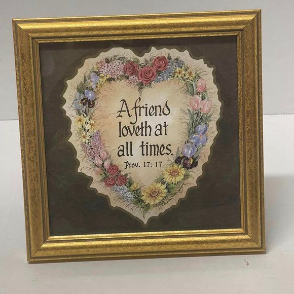 Home Interior s and Gifts Wall Art A Friend Loveth At All Times proverbs 17:17 . - Picture 2 of 4